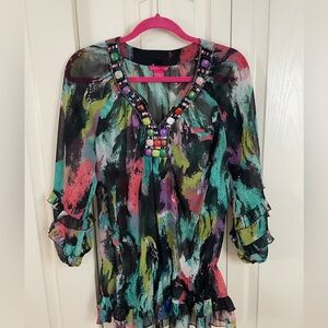 Sunny Leigh Colorful Abstract Top